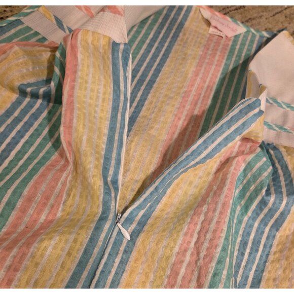 Vtg Lindsay Jordan Pastel Zip up House Coat Robe Sz 24W Button Candy Look Pocket - Picture 12 of 15